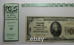 $20 1929 Allentown Pennsylvania Ap National Monnaie Banque Note Bill #1322 Vf20