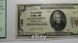 $20 1929 Allentown Pennsylvania Ap National Monnaie Banque Note Bill #1322 Vf20