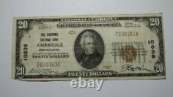 20 1929 Ambridge Pennsylvania Ap National Monnaie Banque Note Bill Ch #10839 Vf