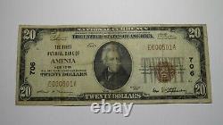 20 1929 Amenia New York Ny Monnaie Nationale Banque Note Bill Charter #706 Vf