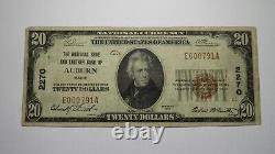 20 1929 Auburn Maine Me Monnaie Nationale Banque Bill Charte #2270 Fine++