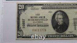 $20 1929 Bakersfield California Ca National Currency Bank Note Bill #3781 Vf25