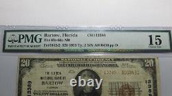 20 1929 Bartow Floride Fl Monnaie Nationale Banque Note Bill Ch. #13389 F15 Pmg