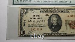 20 1929 Baton Rouge Louisiane La Monnaie Nationale Note De Banque Bill Ch #9834 Vf20