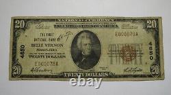 20 1929 Belle Vernon Pennsylvania Ap National Monnaie Banque Note Bill Ch. #4850