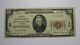 20 1929 Bennington Vermont Vt Monnaie Nationale Note Banque Bill Ch. #130 Fine++