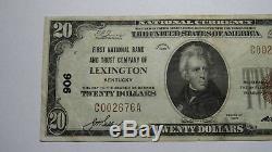 20 $ 1929 Billet De Banque En Monnaie Nationale De Lexington Kentucky Ky Bill Ch. # 906 Xf +