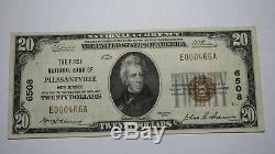 20 $ 1929 Billet De Banque National En Monnaie Nationale Du Nj À Pleasantville New Jersey, Projet De Loi N ° 6508 Vf