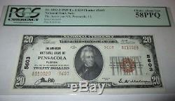 20 $ 1929 Billet De Billet De Banque En Devise Nationale Pensacola Florida Fl! Ch. # 5603 Nouveau