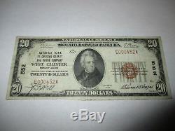 20 $ 1929 Billet De Billet De Banque En Monnaie Nationale De West Chester, Pennsylvanie, Pennsylvanie! Ch. # 552