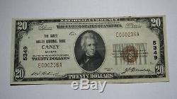 20 $ 1929 Billet De Billets De Banque En Devise Nationale Du Kansas Ks Caney! Ch. # 5349 Xf! Rare