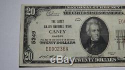 20 $ 1929 Billet De Billets De Banque En Devise Nationale Du Kansas Ks Caney! Ch. # 5349 Xf! Rare