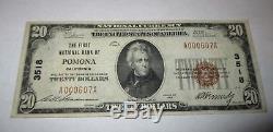 20 $ 1929 Billet De Billets De Banque En Monnaie Nationale Pomona Californie Ca! Ch. # 3518 Vf