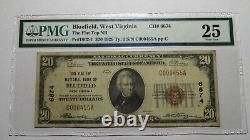 20 1929 Bluefield West Virginia Wv National Devise Bank Note Bill #6674 Pmg