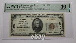20 1929 Bridgeton New Jersey Nj Monnaie Nationale Note De La Banque Bill #2999 Xf40 Pmg