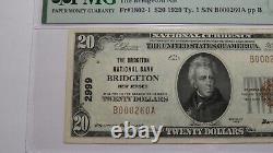 20 1929 Bridgeton New Jersey Nj Monnaie Nationale Note De La Banque Bill #2999 Xf40 Pmg