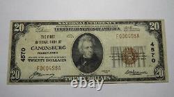 20 1929 Canonsburg Pennsylvania Ap National Monnaie Banque Note Bill! #4570 Vf