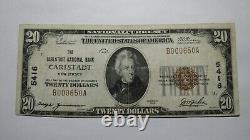 20 1929 Carlstadt New Jersey Nj Monnaie Nationale Banque Note Bill Ch. #5416 Vf