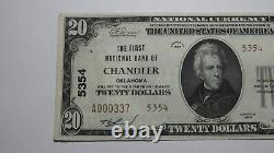 20 1929 Chandler Oklahoma Ok Monnaie Nationale Note De La Banque Bill Ch. Numéro 5354 Au++