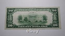 20 1929 Chandler Oklahoma Ok Monnaie Nationale Note De La Banque Bill Ch. Numéro 5354 Au++