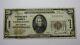 20 1929 Charleston West Virginia Wv National Monnaie Banque Note Bill Ch #13509