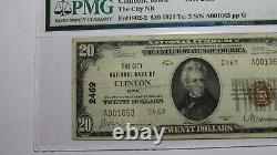 $20 1929 Clinton Iowa Ia National Currency Bank Note Bill Ch. #2469 Vf25 Pmg