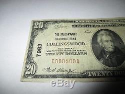 20 1929 $ Collingswood New Jersey Nj Banque De Billets De Banque Nationale Projet De Loi # 7983 Amende