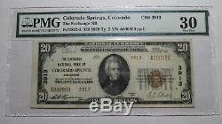 20 $ 1929 Colorado Colorado Springs Co Banque Nationale Monnaie Remarque Le Projet De Loi 3913 Vf30