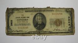 20 1929 Concord North Carolina Nc Monnaie Nationale Banque Note Bill Ch. Numéro 3903