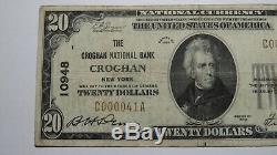 20 $ 1929 Croghan New York, Ny Banque Nationale Monnaie Note Bill Ch. # 10948 Vf