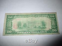 20 $ 1929 Davenport Iowa Ia Note De La Banque Monétaire Nationale Bill! Ch # 15 Fine