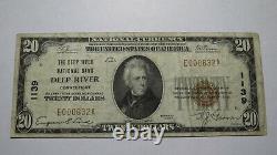 20 1929 Deep River Connecticut Ct Monnaie Nationale Banque Note Bill Ch. Numéro 1139