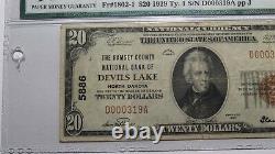 $20 1929 Devils Lake Dakota Du Nord Nd Banque De Monnaie Nationale Note Bill #5886 Vf25