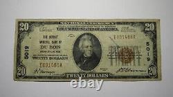 20 1929 Du Bois Pennsylvania Ap National Monnaie Banque Note Bill Ch. #5019 Fine