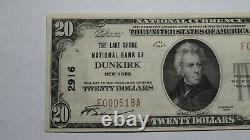 $20 1929 Dunkerque New York Ny National Currency Bank Note Bill Ch. #2916 Au++