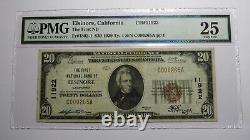 20 1929 Elsinore California Ca National Devise Bank Note Bill #11922 Vf25 Pmg