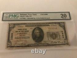 $20 1929 Fairport New York NY National Currency Bank Ch. #10869 PMG 20 Stains  	<br/>
	 
- $20 1929 Fairport New York NY National Currency Bank Ch. #10869 PMG 20 Taches