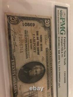 $20 1929 Fairport New York NY National Currency Bank Ch. #10869 PMG 20 Stains <br/> 
 - $20 1929 Fairport New York NY National Currency Bank Ch. #10869 PMG 20 Taches