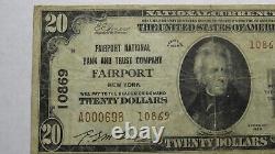 20 1929 Fairport New York Ny Monnaie Nationale Banque Note Bill Ch. #10869 Amende