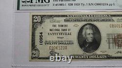 20 $ 1929 Fayetteville Texas Tx National Currency Bank Note Bill! #10954 Vf35 Pmg