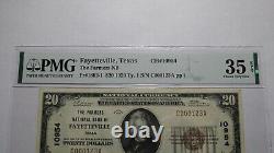 20 $ 1929 Fayetteville Texas Tx National Currency Bank Note Bill! #10954 Vf35 Pmg