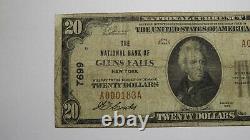 $20 1929 Glens Falls New York Ny Monnaie Nationale Banque Note Bill Charte #7699