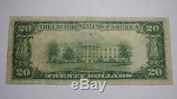 20 $ 1929 Goshen Indiana In Facture Billet De Banque National! Ch. # 2067 Vf