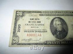 $ 20 1929 Grand Rapids Michigan MI Projet De Loi Sur Les Billets De Banque Nationaux! Ch. # 3293