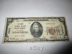 $ 20 1929 Hanford Californie Ca National Bill Bank Bill! # 5863 Fine