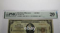$20 1929 Hartford Wisconsin Wi Monnaie Nationale Bill #8671 Vf20 Pmg