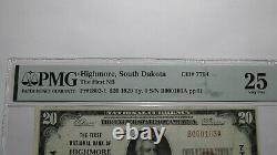 20 1929 Highmore Dakota Du Sud Sd Monnaie Nationale Note Banque Bill Ch #7794 Vf25
