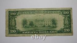 20 1929 Hoboken New Jersey Nj Monnaie Nationale Banque Note Bill Ch. #1444 Fine+