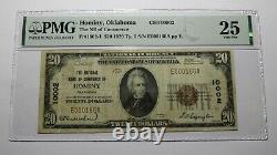 20 1929 Hominy Oklahoma Ok Monnaie Nationale Banque Note Bill Ch. #10002 Vf25 Pmg