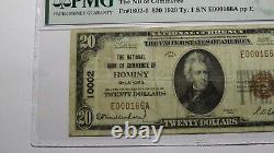 20 1929 Hominy Oklahoma Ok Monnaie Nationale Banque Note Bill Ch. #10002 Vf25 Pmg